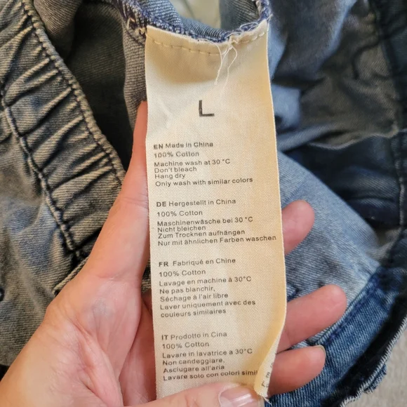 Cute Y2K Blue Denim High Rise Pleated Mini Skorts (SIZE L) - Picture 5 of 10